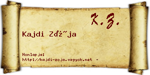 Kajdi Zója névjegykártya